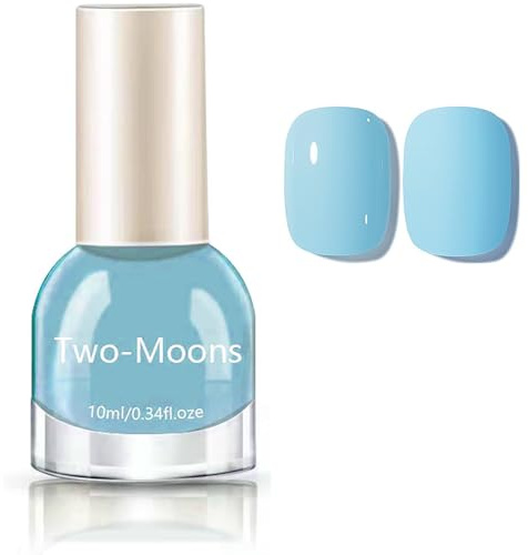 Blue Nail Polish - Light Blue Nail Polish - Sky Blue Nail Varnish - 60 Second Quick Dry Long Lasting Nail Varnish - Breathable Chip Resistant Vegan No Bake for Women Manicure Home