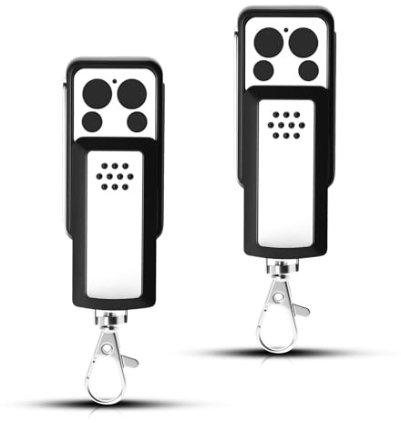 2 Télécommandes pour Motorisation de Portail – Compatible Avidsen 114253, 104257, 104251 – Design Compact à Glissière, 4 Canaux, Signal Stable, Clonage Facile