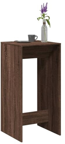 QUAHEAS Bartisch Braun Eichen-Optik 51x50x103,5 cm Holzwerkstoff, langlebiger Stehtisch für Küche und Essbereich, modernes Design schafft funktionalen Raum im Apartment