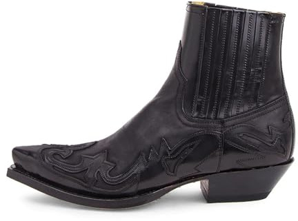 Botas Camperas Hombre Botas de hombre, botines cuña hechos a mano, botas vaqueras, zapatos cuero unisex, romanos resistentes(Black,44)