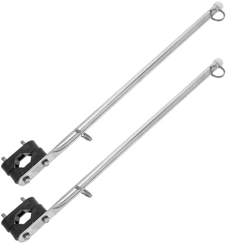 Kisangel 2pcs Stainless Steel Yacht Flagpole Grade Flag Holder Kit for Boats and Sailboats Fits Poles with Install Design and Removable Rod