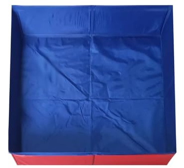 Piscina pieghevole in PVC per animali domestici, 50 x 50 cm e piscina per cani, piscina per cani non gonfiabile, vasca per animali di piccola taglia (rosso, 50 x 8 x 50 cm)