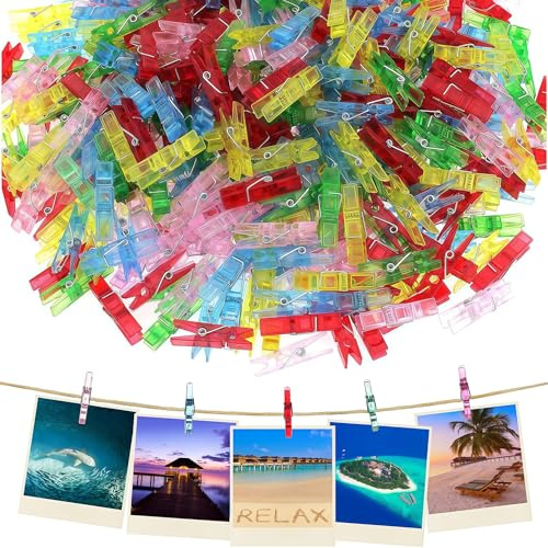 VIVIIHOO Mini mollette Trasparenti, 100 Pezzi di Clip Piccole per Appendere Foto, mollette con Molla Metallica per Decorazioni Fai-da-Te a Feste di bricolage (3 * 25mm)