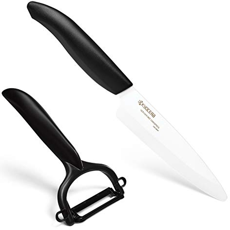 Kyocera Gen Starter Set Composto Coltello Universale da 11 cm e pelapatate, Lama in Ceramica di Zirconia, levigata a Mano, Estremamente affilata, Lavabile in lavastoviglie, Nera, Multiply, Nero