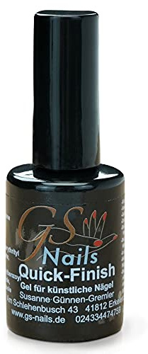 GS-Nails Esmalte de uñas Quick Finish de 15 ml, capa superior UV brillante, nueva fórmula, fabricado en Alemania
