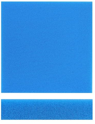 Wiltec Filtermatte Schaumstoff 50 x 50 x 10 cm mittlere Porung 20 ppi für Teichfilter Aquarienfilter Aquarium Filter Außenfilter Wasser
