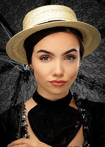 Boland Adult Victorian Lady Fancy Dress Straw Boater Hat