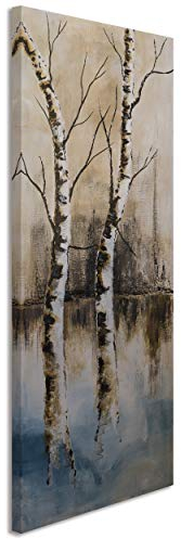 Feeby. Wandbild - 1 Teilig - 30x90 cm, Leinwand Bild Leinwandbilder Bilder Wandbilder Kunstdruck, BAUM, NATUR, BRAUN