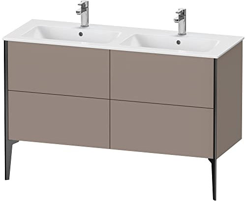Duravit XViu 4485 Waschtischunterbau stehend, 4 Auszüge, für Doppelwaschtisch ME by Starck 233613, 1280x480 mm, XV44850B243, Farbe: schwarz matt/Basalt matt