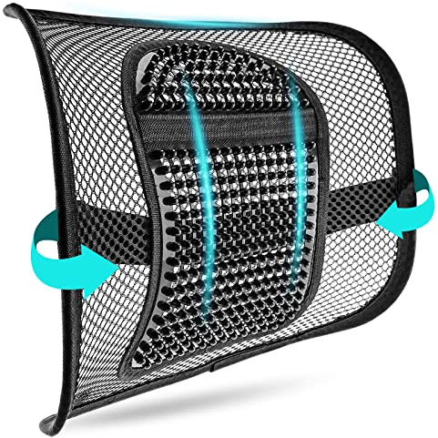m zimoon Mesh Back Support, Mesh Lumbar Support Cushion Air Flow Chair Back Support with Elastic Strap Back Rest for Home Office Chair Car Seat Back Pain Relief