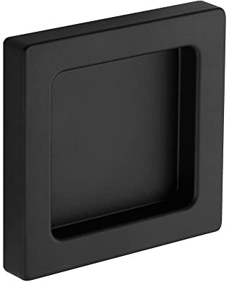ck-türbeschläge Griffmuschel zum Aufkleben | Schwarz matt | eckig | 70 x 70 x 10 mm | 1 Stück