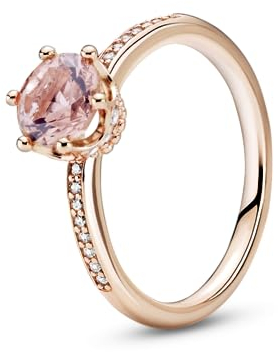 PANDORA Ring Rosé Rosa funkelnde Krone rosévergoldet Zirkonia 188289C01