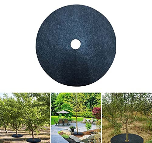 12Pcs 24inch Tree Protection Weed Mats,Weed Barrier Mat Tree Mat, DegradableTree Protection Weed Block Mulch, Round Weed Barrier Ring Plant Cover for Indoor Outdoor Gardens