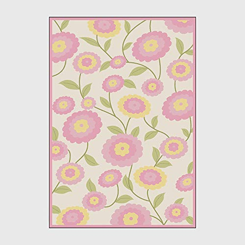 SRTJURFG Kinderteppich große Baby-Spieldecke modernen Design Baby Krabbeldecke Kleine frische rosa Blüten 160×200M