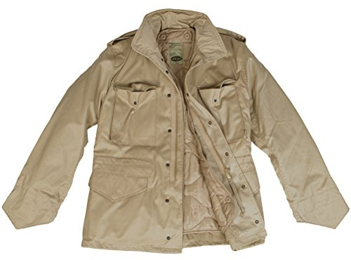 Mil-Tec US fältjacka M65 T/C med foder • Klassisk militärjacka med avtagbar termo-liner • Arméjacka med 4 fickor • övergångsjacka herr • Utomhusarbetsjacka • Khaki, 3XL