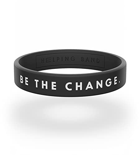 Helping Band - Silikon Armband - Be The Change I Größe S/M I Farbe Schwarz - Unterstütze WWF-Projekte - Silikonarmband für Herren und Damen - Gummi Armbänder