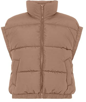 PIECES Pcellander Short Tampon Gilet, Café au Lait, S Femme