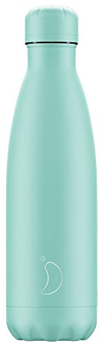 Chilly´s Originals Isolierflasche aus Edelstahl in der Farbe Pastel Green 500ml, Maße: 7cm x 7cm x 26cm, B500PAAGR