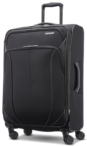 American Tourister 4 KIX 2.0 Expandable Softside Luggage with Spinner Wheels, 24 SPINNER, BLACK