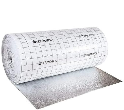 Aislamiento de espuma de aluminio - Espesor 7 mm, ancho 100 cm - Aislamiento térmico y acústico para suelos, techos, puertas de garaje y caravanas