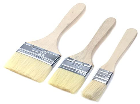 Bitray Chip-Pinsel, 2,5 cm, 5,1 cm und 7,6 cm, flache Borsten, zum Malen, 12 Stück