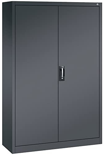 DENIOS C+P Flügeltürenschrank Acurado, 1200 x 400 x 1950 mm, Schwarzgrau