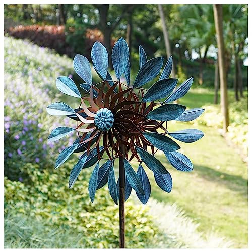 Moulin à Vent Jardin, 213cm Moulin à Vent Metal, Vent à 360° avec CinéTique Moulin à Vent ExtéRieur, pour La Cour ExtéRieure De Pelouse De Jardin