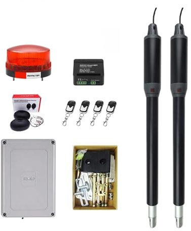 Apriporta Automatico Controller WiFi Attuatore lineare Elettrico Motore da 300 kg Sistema di Apertura Automatica del cancello a Battente con Kit a Doppio Braccio Spesso (Color : Kit D, Size : 1)