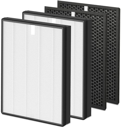 FY2420/30 Filter für Philips AC2882, AC2887, AC2889 & AC3829, 2+2 Stück | Ersetzt FY2422 & FY2420 für Serie 2000 und 3000, 2 Hepa-Filter, 2 Aktivkohlefilter