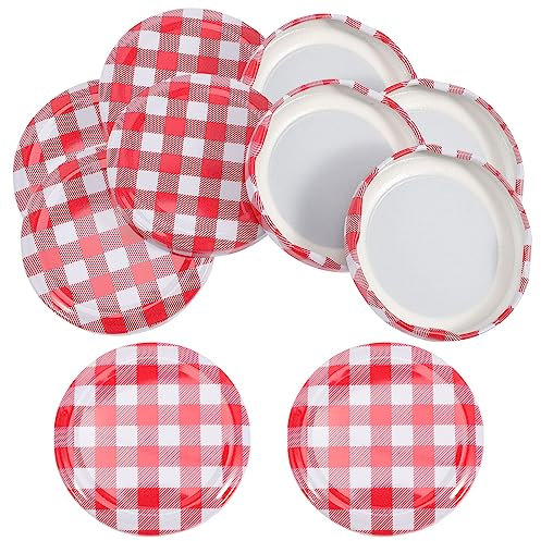 Garneck 40pcs Jar Caps Metal Canning Jar Lids off Rings Sealing Lid Drinking Lids Drinks Caps Wide Mouth s Jam Covers Iron Jelly