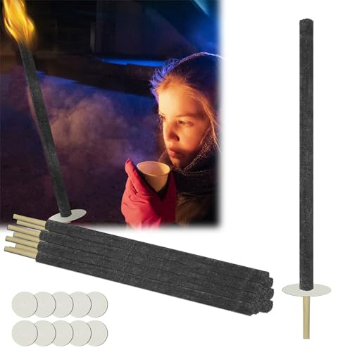 CEEDIR 10 Stück Naturwachs Fackeln Brenndauer 100 Min Outdoor mit extra langem Griff für Kinder Garten Outdoor Wandern Feuerwerk