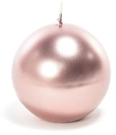 1 Candela Sfera Rosa Gold Lucido 8 cm