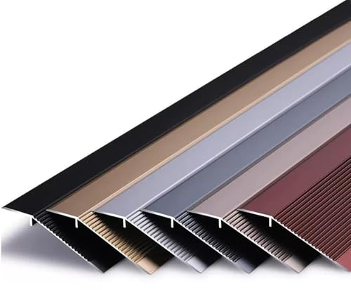 HCZION Übergangsprofil 90cm Anpassungsprofil Übergangsschiene Aluminium Übergangsleiste Rutschfester Bodenprofil Höhenausgleich 10mm-40mm (Color : Rose Gold, Size : 15pcs)