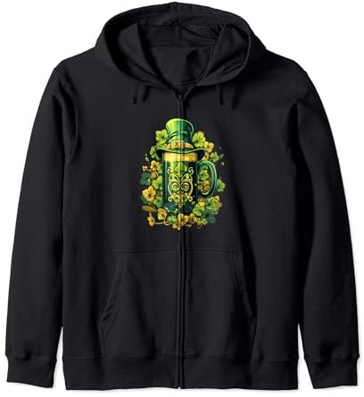 Chope à bière St Patrick Chapeau Leprechaun Fête irlandaise Sweat à Capuche