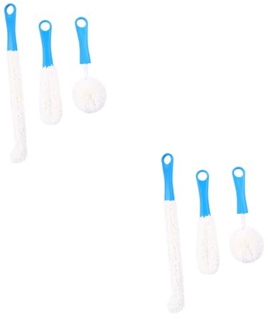 NIYANGLE 6 Pièces Brosse à décanter éponge de Nettoyage de Verre Brosse de Nettoyage kit de Montage goupillon en Verre Pinceau éponge goupillon Souple Pliable Carafe Boule de Nettoyage