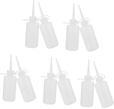 NUOBESTY 10St Nähmaschinenöler Plastikbehälter transparenter Ölbehälter Düse Nähnadelmaschine Squeeze-Flaschen Flüssigkleber nachfüllbare Flasche Flüssigkleber Flasche Soße