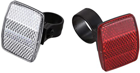 Réflecteurs de vélo Réflecteur de lumière de vélo arrière avant pour guidon barre de selle 30,4 mm 2 pièces réflecteur avant de vélo réflecteur arrière de vélo ensemble de réflecteurs de vélo de lumiè