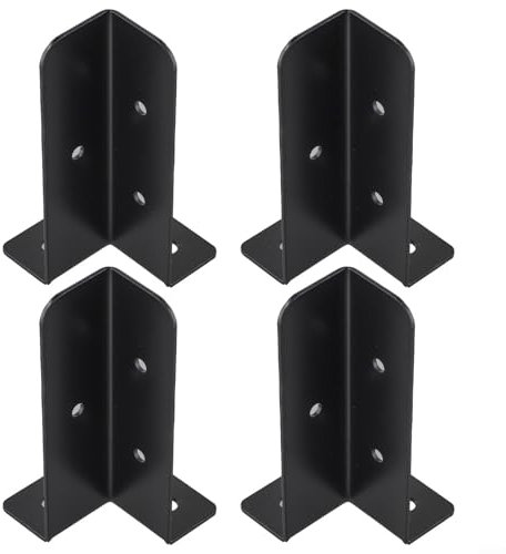 LVYXON Pergola Post Base Support, 4Pcs Fence Post Reversible Kit, Anchor Base Holder with Screws, Deck Post Anchor Base Adjustable Brackets