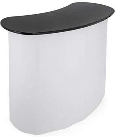 Pop Up Exhibition Counter Portable Trade Show Display Table Tension Frame Podium Banner Stand Reception 132 x 90 x 40 cm
