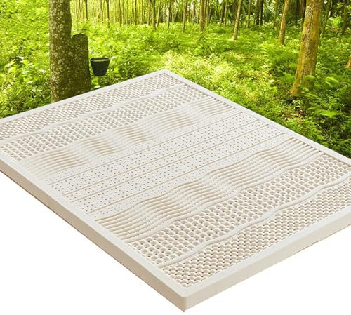 WQZStar Latexmatratze - 7 Stützzonen - Atmungsaktives Wabengitter, Weich und Bequem, Naturlatexmatratze,10cm,200x200cm (7,5cm 100x190cm)