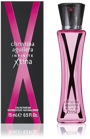 Christina Aguilera - Infinite Xtina Eau de Parfum Femme, Fragrance Florale Ambrée Fruitée, Goyave Rose, Absolue de Rose & Extrait de Gousse de Vanille, Eau de Parfum Moderne & Intemporelle, 15 ml