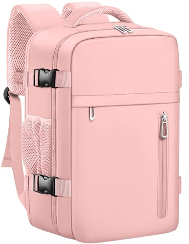 OTAHGK Zaino da Viaggio 40 × 20 × 25 per Ryanair, Bagaglio a Mano Sotto il Sedile Aereo Borsa da Cabina Voli Zaini Casual Valigia Ufficio Scolastico Lavoro Borse Adatto a Laptop da 14 pollici-Rosa