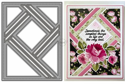 Square Geometry Background Plate Metal Cutting Dies for Card Making | Embossing Die Cuts Set for DIY Scrapbooking Paper Wedding Album Decor Stencils Supplies Machine Festivals Crafting Templates