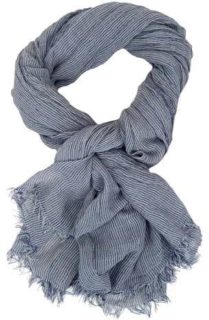 Ella Jonte Herrenschal gestreift Blau Rot oder Grau Weiß Baumwolle