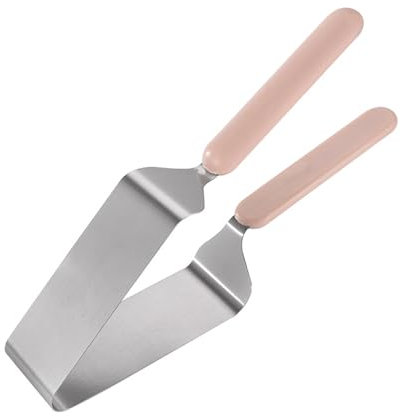 QOKLIYUI Zuverlässiger Edelstahl Kuchenschneider für gleichmäßige Kuchenportionen, dreieckiger Tortenheber, Förderband, Tortenmesser aus Metall