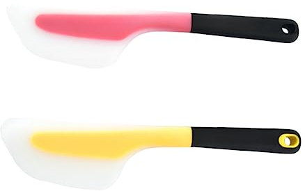 TOPPERFUN 2pcs Cream Spatula Heat Resisting Silicone Scraper Butter Scraper for Baking Jam Cheese Cooking Utensils
