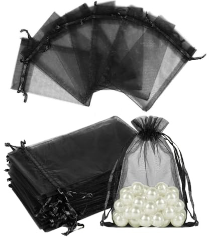 YZROHYI 50 Stück Organzasäckchen 10x15 CM,Geschenkbeutel Kleine Tüten,Geschenksäckchen für Lavendel,Geschenktüten Mit Zugband,Schmuckbeutel zum Befüllen,Schmucksäckchen,Netzbeutel für Gastgeschenke