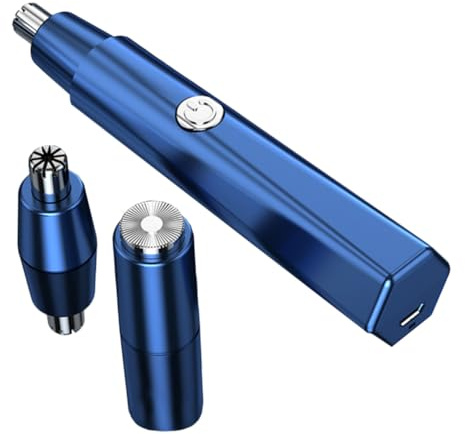 Anneome Tagliacapelli Per Orecchie e Naso Elettrico 2 in 1 Rasoio Rifinitore Compatto Lavabile Per Uomo Lama Rotante 360° Precisione Senza Adatto Per Basette e Sopracciglia