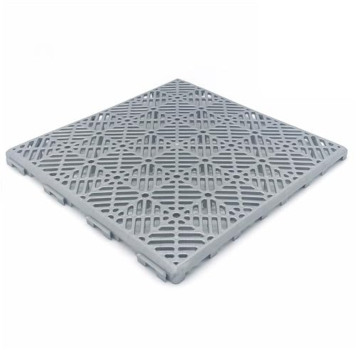 48 Losetas Antihumedad Gris Aluminio ≈4,3m² Piscinas Terrazas Camping Baño | Pack Ahorro. Suelo drenante. Evita humedades. Ideal en zonas húmedas, bajo césped artificial, tarimas, duchas y vestuarios