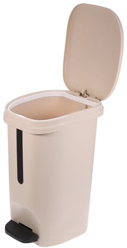 TOYANDONA Pattumiera con Pedale e Coperchio 10l in Plastica con Anello Ferma Sacco, Cestino per Rifiuti Domestici da Bagno e Cucina, Contenitore Raccolta Rifiuti per Uso Quotidiano